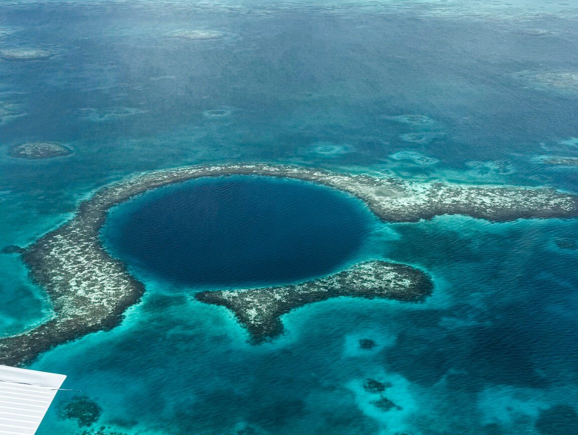 Turquoise Caribbean water off Caye Caulker island, Belize